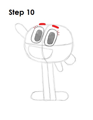 How to Draw Darwin Watterson Step 10