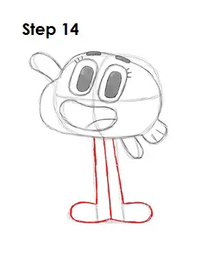 How to Draw Darwin Watterson Step 14