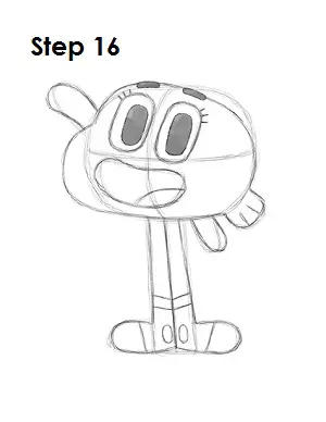 How to Draw Darwin Watterson Step 16