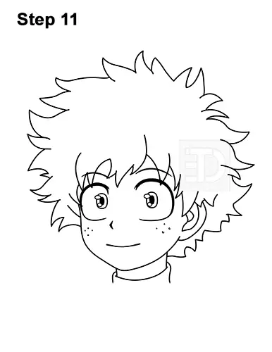 How to Draw Deku Izuku Midoriya Head My Hero Academia 11