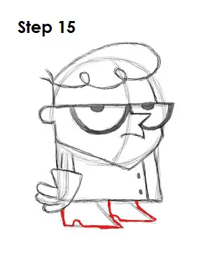 How to Draw Dexter Step 15