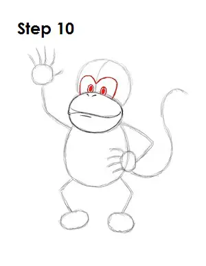 How to Draw Diddy Kong Step 10