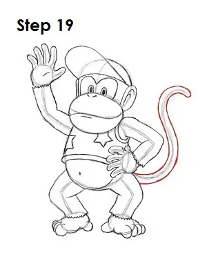 How to Draw Diddy Kong Step 19