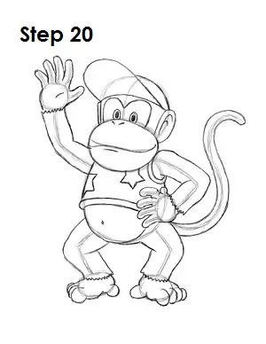 How to Draw Diddy Kong Step 20