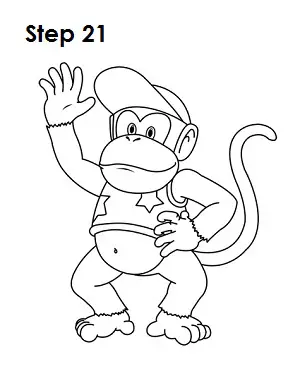 How to Draw Diddy Kong Step 21