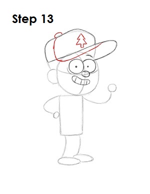 Draw Dipper Pines Step 13