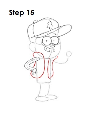 Draw Dipper Pines Step 15