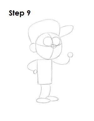 Draw Dipper Pines Step 9