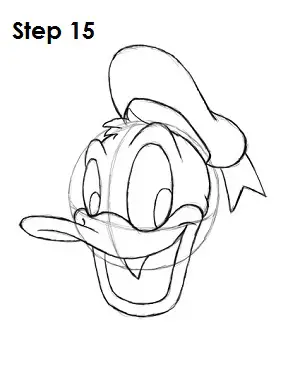 Draw Donald Duck Step 15