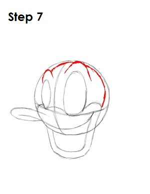 Draw Donald Duck Step 7