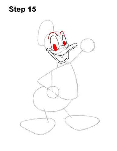 How to Draw Donald Duck Full Body 15