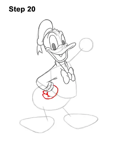 How to Draw Donald Duck Full Body 20
