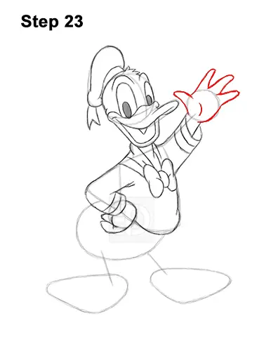 How to Draw Donald Duck Full Body 23