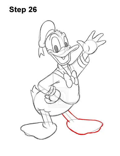 How to Draw Donald Duck Full Body 26