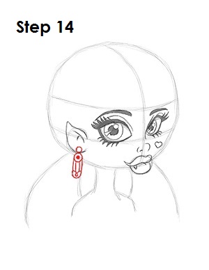 How to Draw Draculaura Step 14