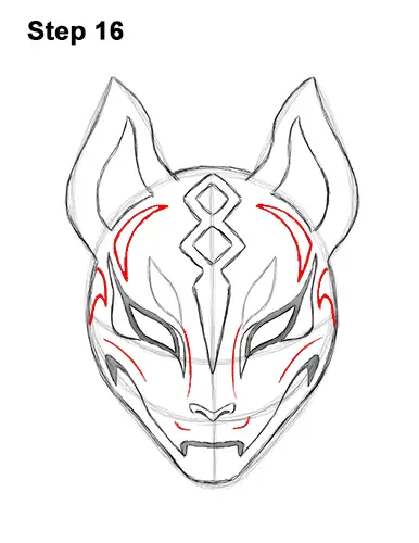 How to Draw Fortnite Max Drift Skin Mask 16