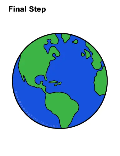 How to Draw Cartoon Planet Earth World Globe Clipart