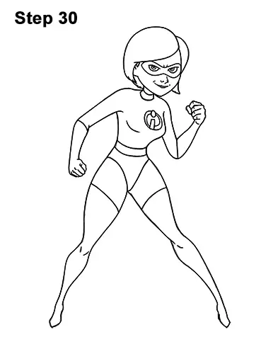 How to Draw Elastigirl (Helen Parr) from The Incredibles VIDEO & Pictures