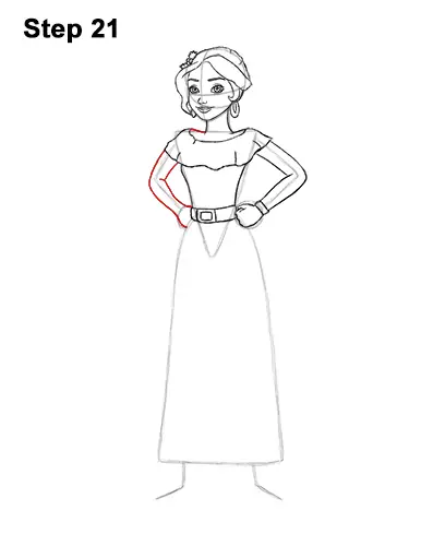 How to Draw Princess Elena of Avalor Full Body 21