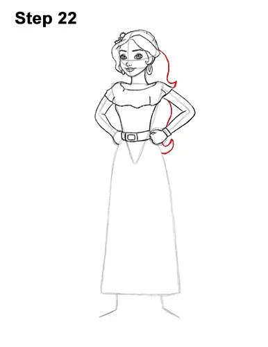 How to Draw Princess Elena of Avalor Full Body 22