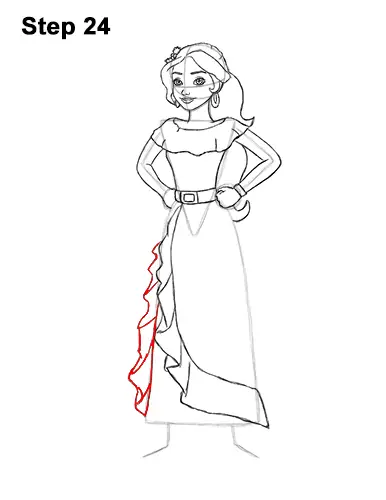 How to Draw Princess Elena of Avalor Full Body 24