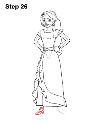 How to Draw Princess Elena of Avalor Full Body 26