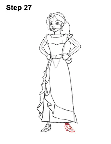 How to Draw Princess Elena of Avalor Full Body 27