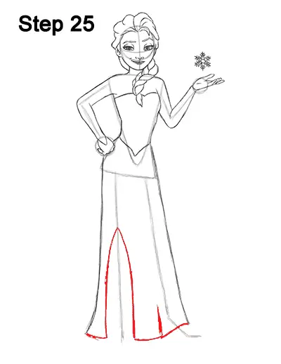 How to Draw Elsa (Full Body) from Frozen