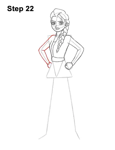 How to Draw Queen Elsa Frozen Two II Dress Outfit Full Body 22