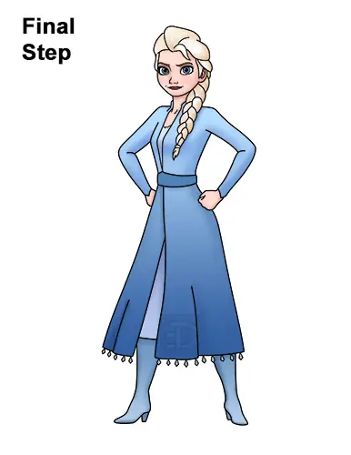 How to Draw Elsa from Frozen 2 Step-by-Step Pictures