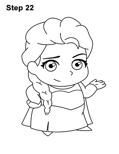 Draw Mini Chibi Cute Little Elsa Frozen 22