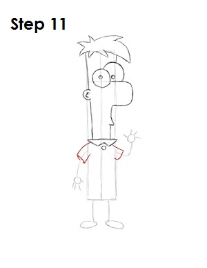 Draw Ferb Step 11