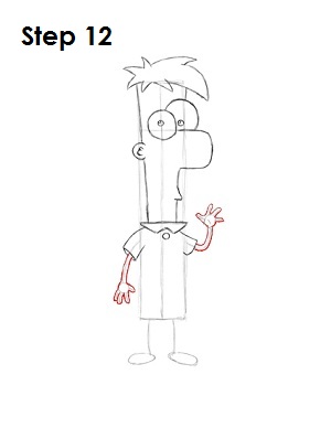 Draw Ferb Step 12