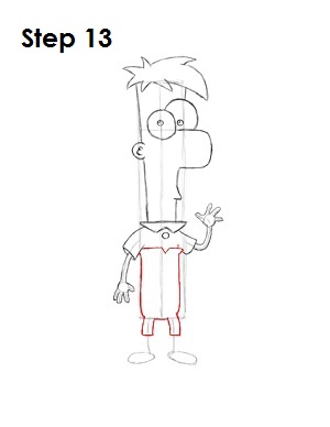 Draw Ferb Step 13