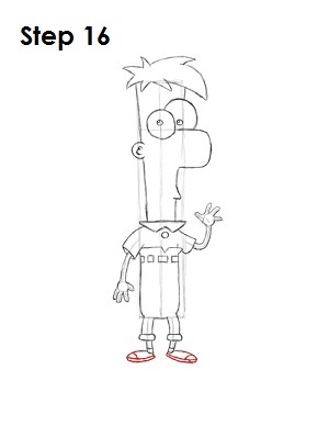 Draw Ferb Step 16