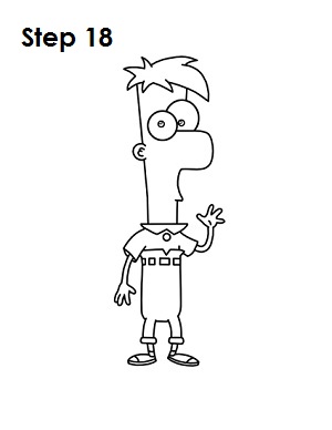 Draw Ferb Step 18