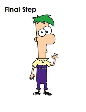 Draw Ferb Completed Drawing