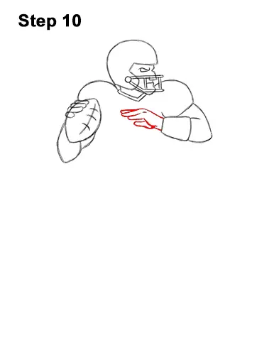 How to Draw a Cartoon Football Player Quarterback 10