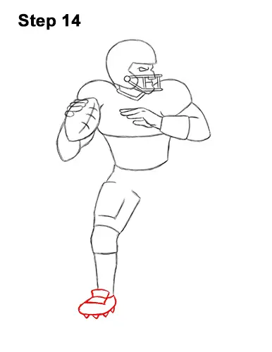 How to Draw a Cartoon Football Player Quarterback 14