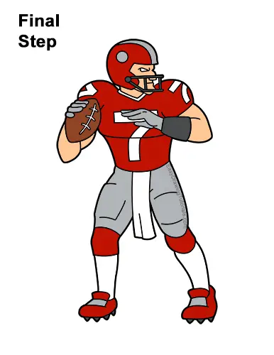 How to Draw a Cartoon Football Player Quarterback