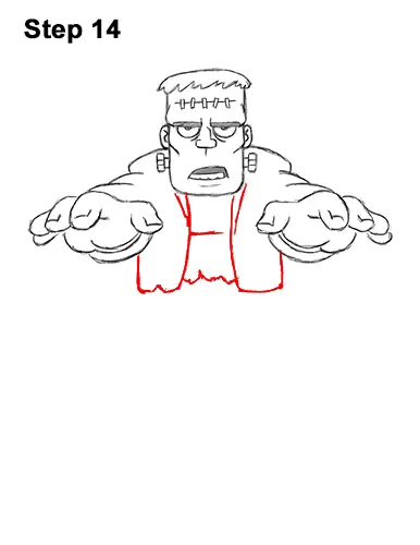 How to Draw Cartoon Frankenstein Monster Halloween 14