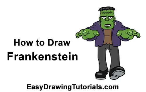 How to Draw Cartoon Frankenstein Monster Halloween