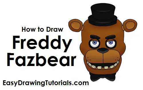 How to Draw Freddy Fazbear, Five Nights at Freddys, Step by Step