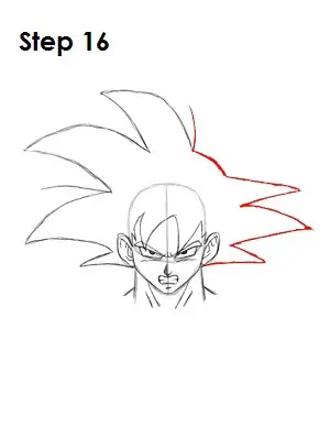How to Draw Goku Step 16