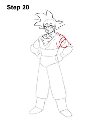 How to Draw Goku Full Body Dragon Ball Z 20