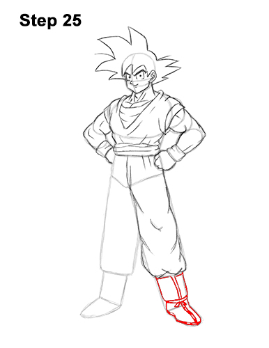 How to Draw Goku Full Body Dragon Ball Z 25