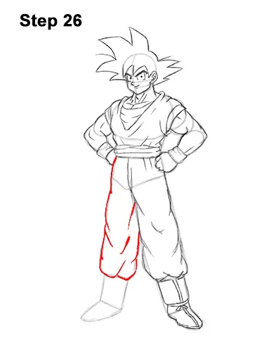 How to Draw Goku Full Body Dragon Ball Z 26