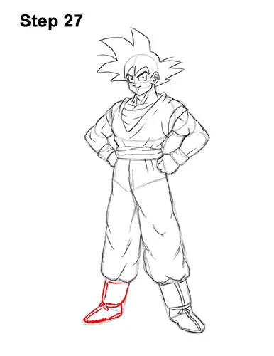 How to Draw Goku Full Body Dragon Ball Z 27