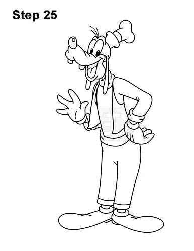 How To Draw Goofy Full Body Video Step By Step Pictures