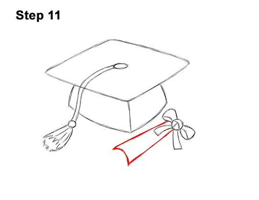 How to Draw Cartoon Graduation Cap Diploma Mortarboard 11